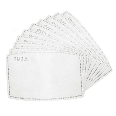PM2.5 Activated Carbon Filter Disposable Face Mask Inserts (100 Filters) by BRAVE ERA