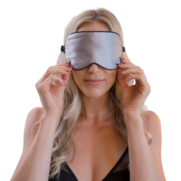 100% Silk Sleep Mask with Compact Travel Pouch and Luxury Gift